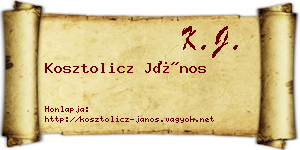 Kosztolicz János névjegykártya
