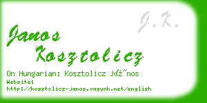 janos kosztolicz business card